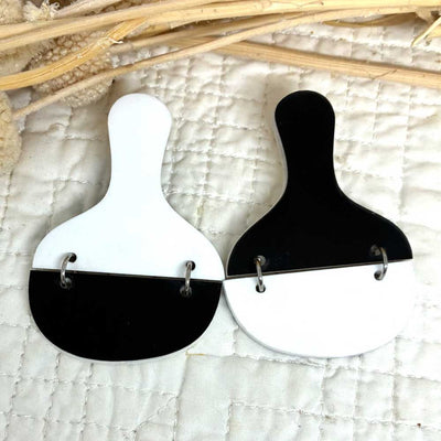 Bat Earrings - Black and White