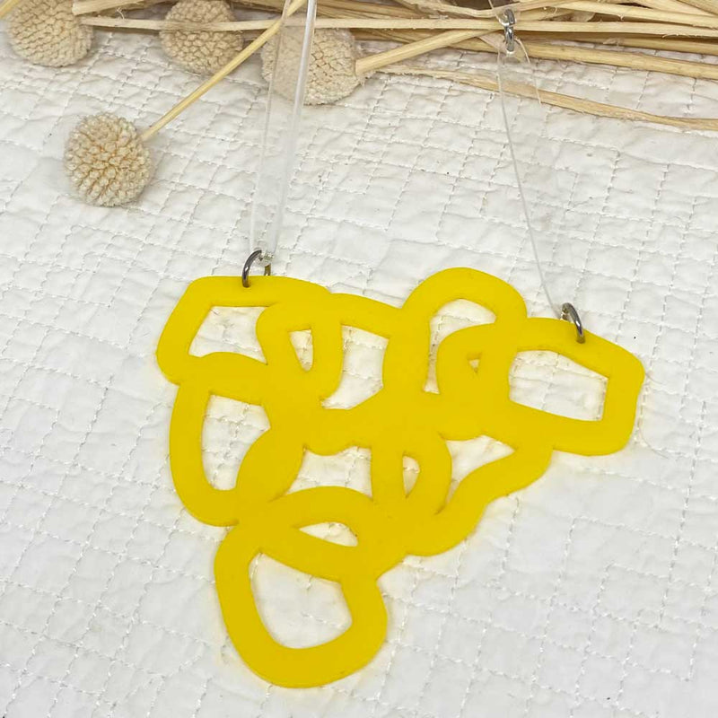 Calamari Necklace Short Necklace- Yellow