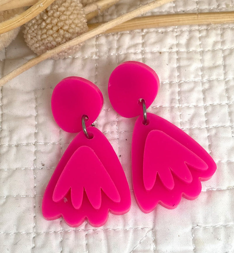 Duckie earrings - hot pink
