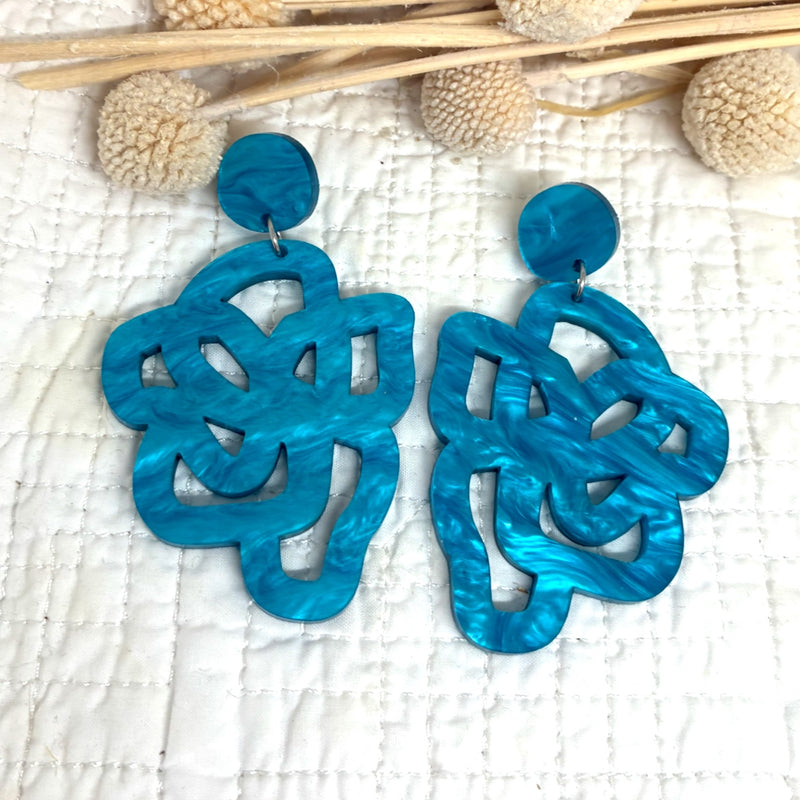 Calamari earrings - aqua