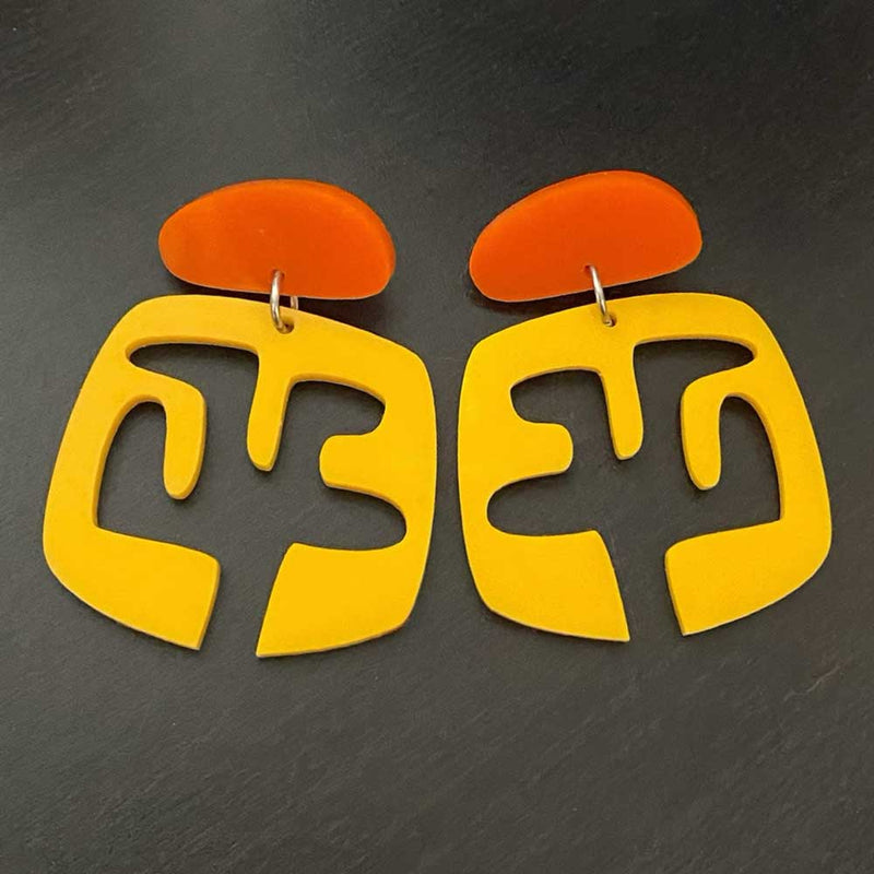 Intree Earrings - yellow and orange earrings