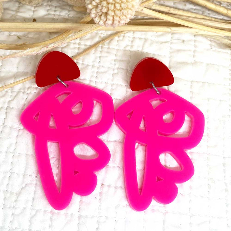 Milly Earrings – Pink and Red