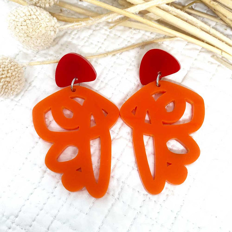 Milly Earrings – Orange and Red