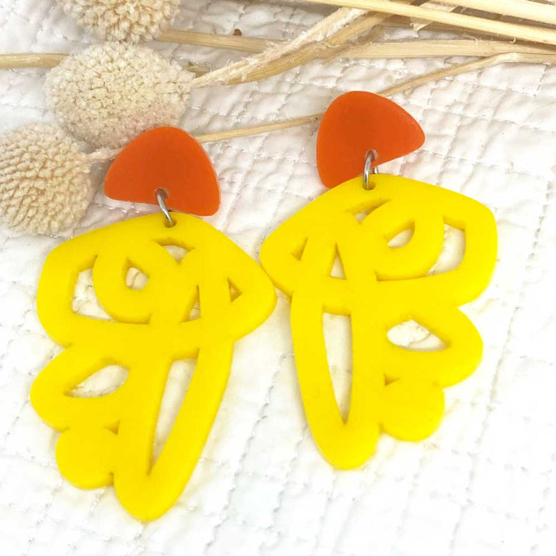 Milly Earrings – yellow and orange