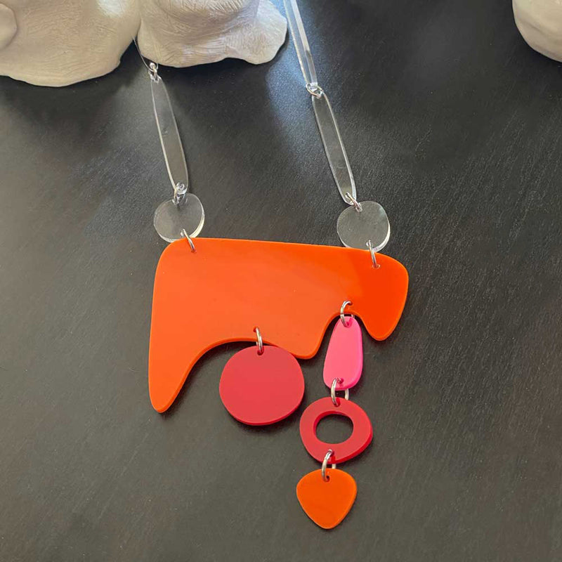 Orange Centrepiece Short Necklace