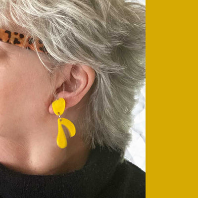 Ole Earrings - Yellow - odd earrings