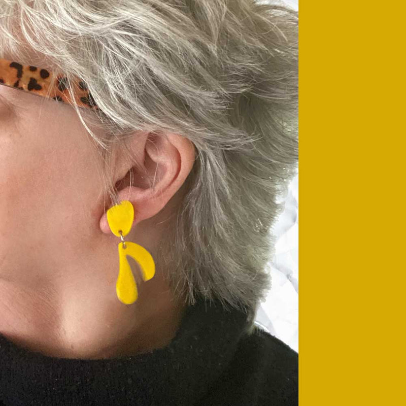 Ole Earrings - Yellow - odd earrings