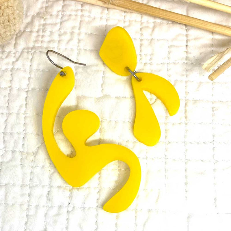Ole Earrings - Yellow - odd earrings