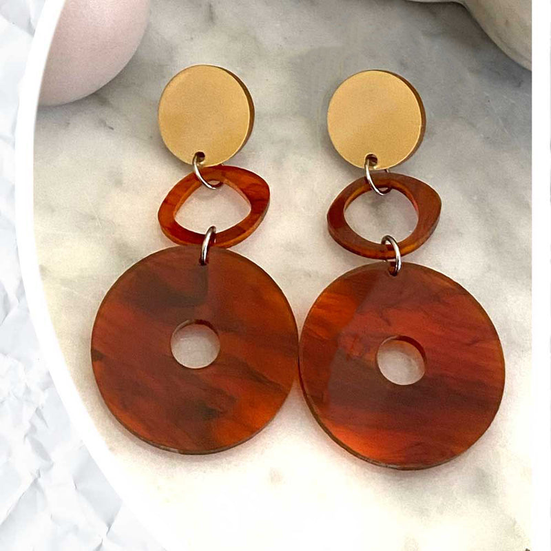 Olivia Trio Earrings - Tortoiseshell and Gold