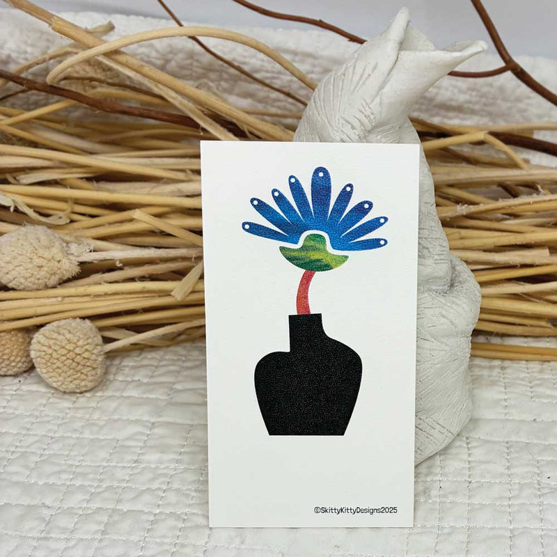 Peacock Flower in Vase Gift Tag
