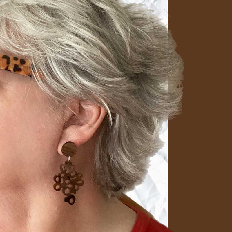 Rosie Earrings - Brown - small style