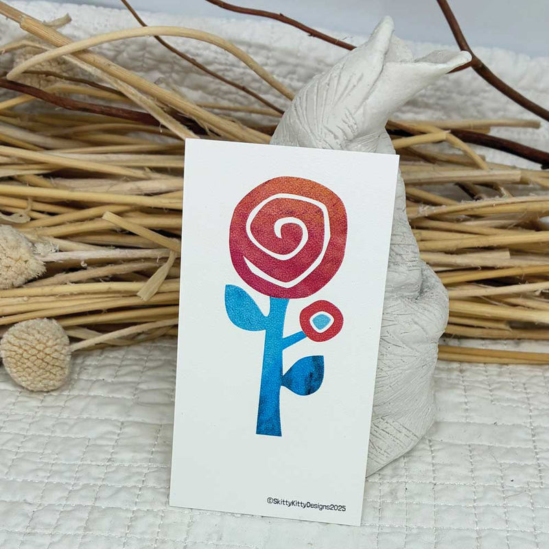 Orange Spiral Flower Gift Tag