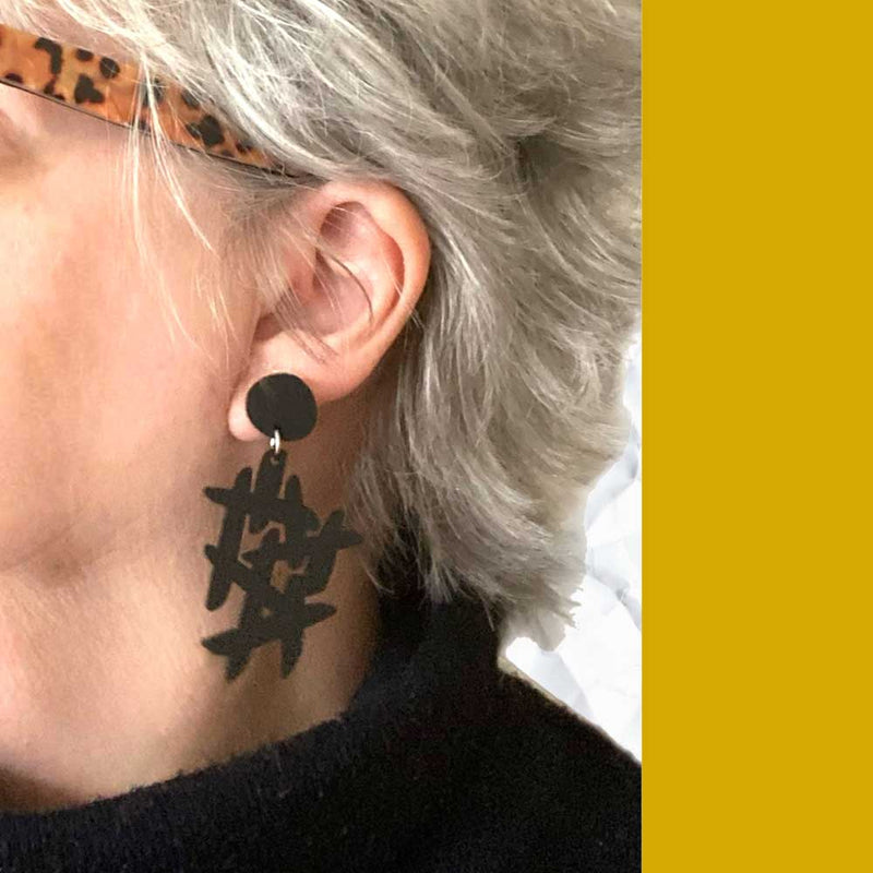 Sticks Earrings - black