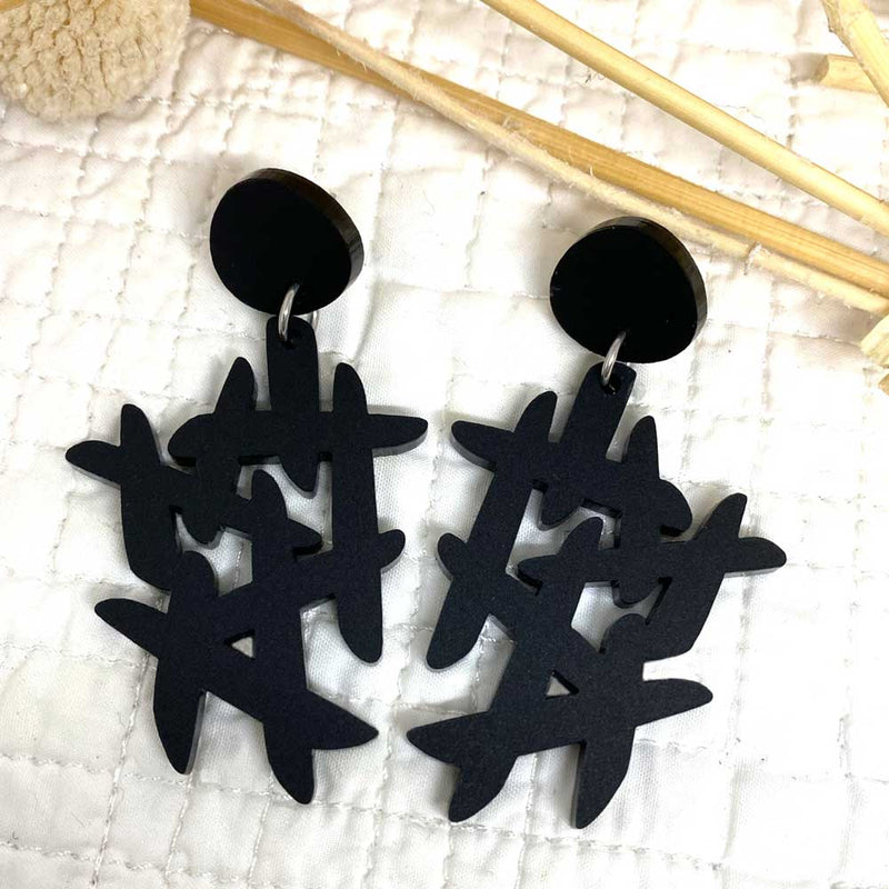 Sticks Earrings - black