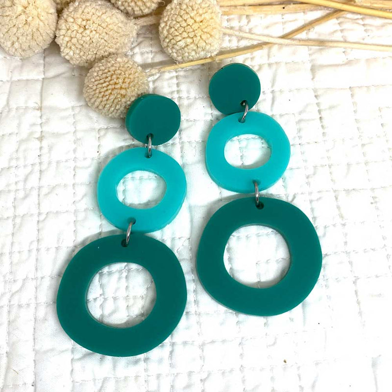 Gogo Fab Teal and Aqua Earring