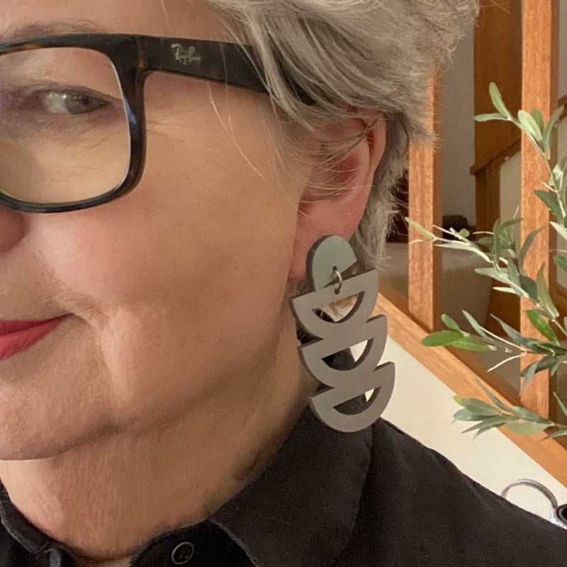 Teresa Earrings -silver acrylic