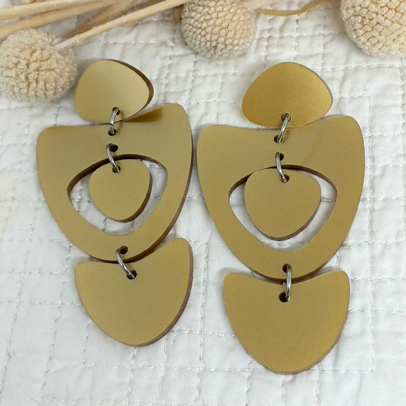 Tria Earring - Muted Gold