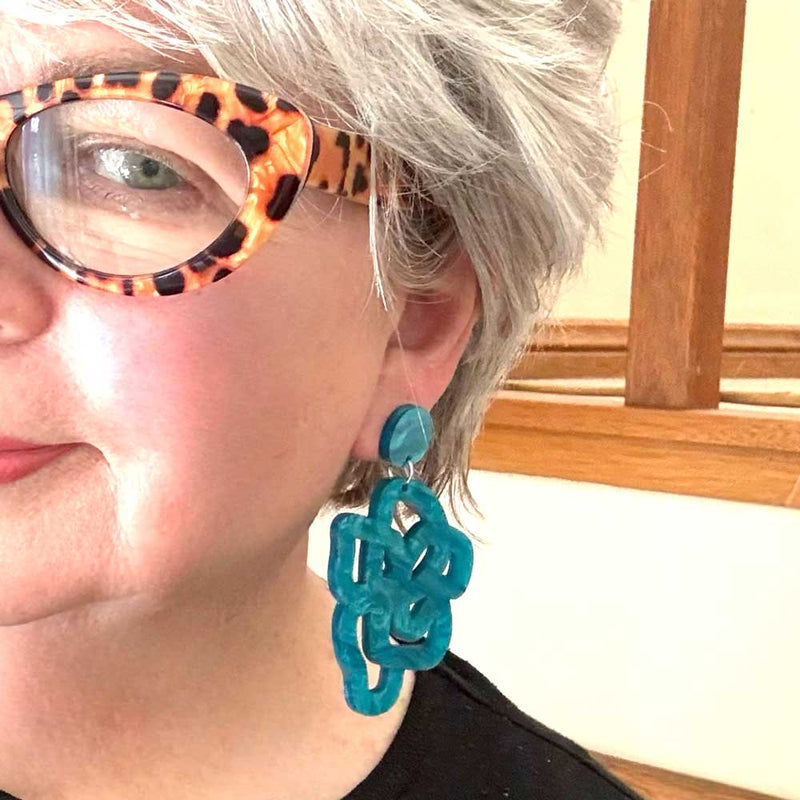 Calamari earrings - aqua