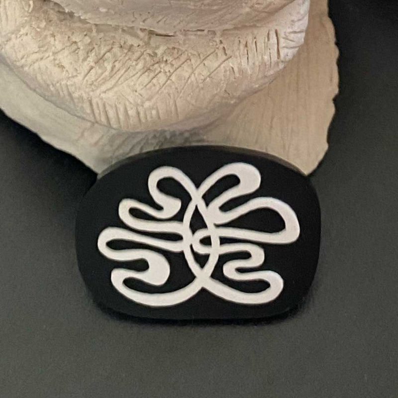 Black & White Swirly Brooch