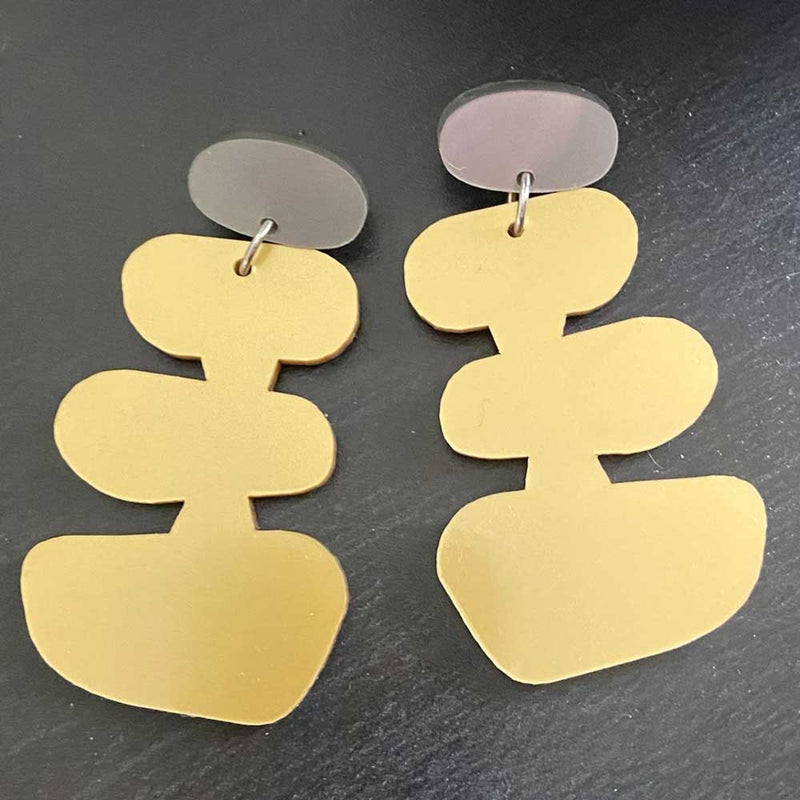 Bambam Earrings - gold and silver