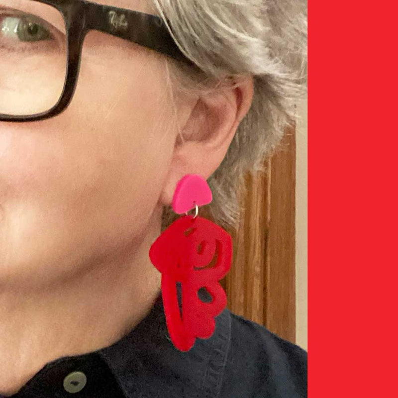Milly Earrings – Red and Pink