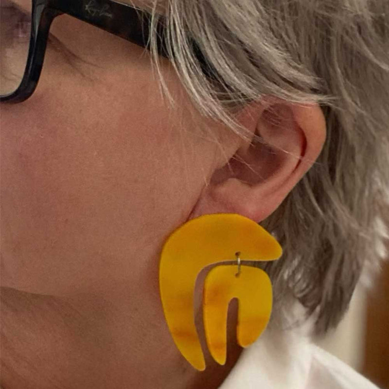 Overarch Earrings - yellow earrings