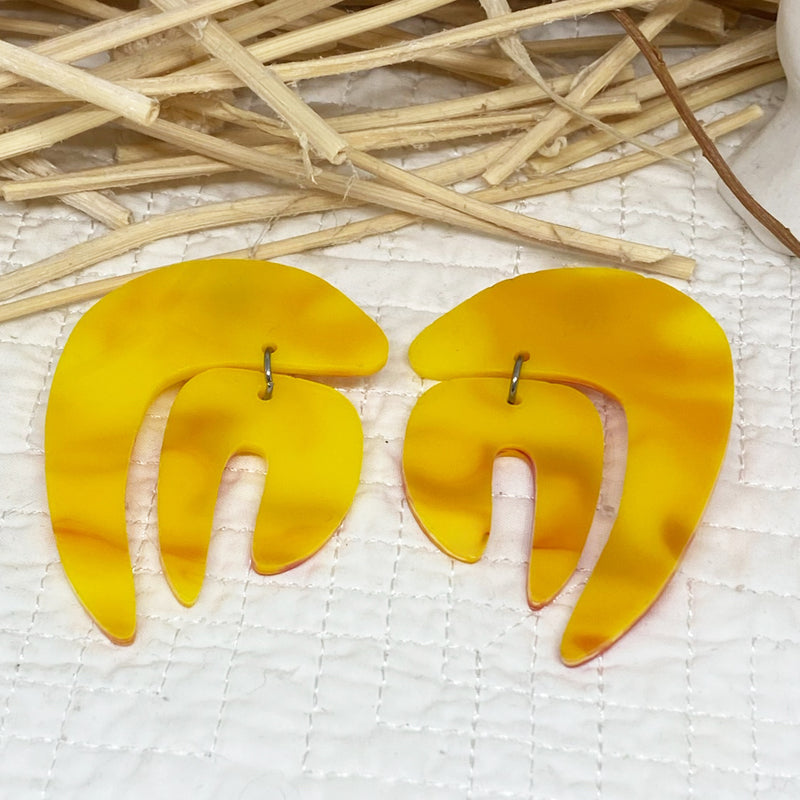 Overarch Earrings - yellow earrings