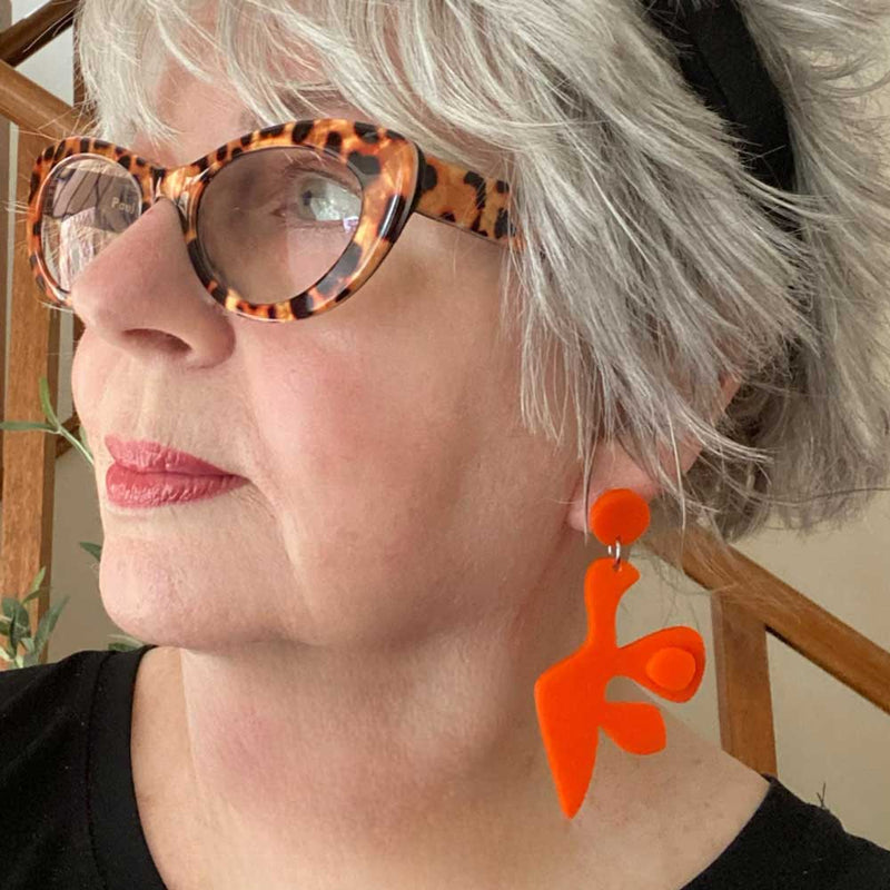 Snap dragon - orange earrings