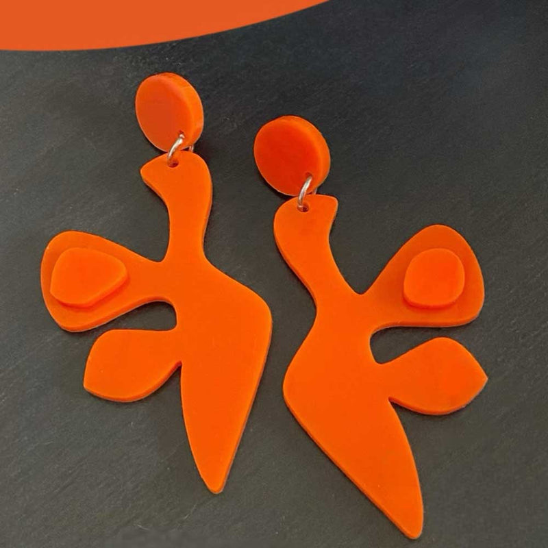 Snap dragon - orange earrings