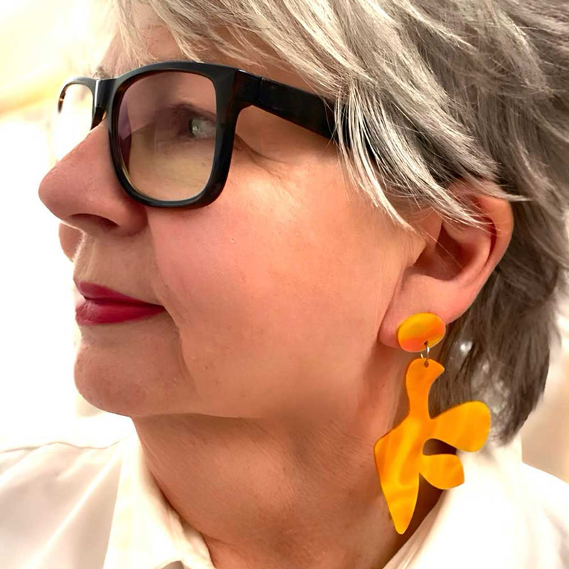 Snap dragon - yellow orange earrings