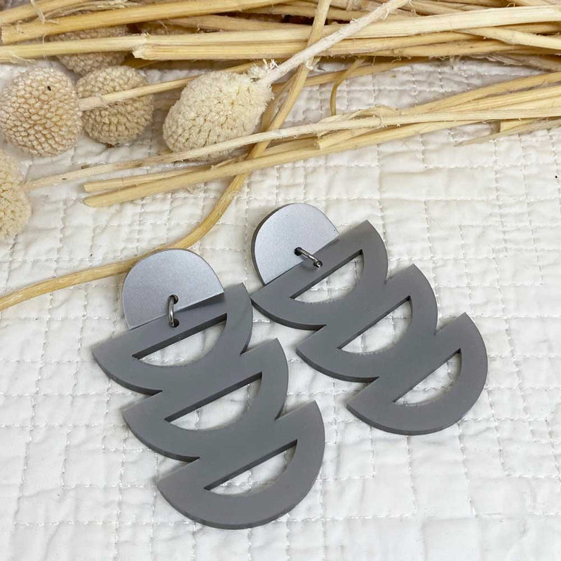 Teresa Earrings -silver acrylic