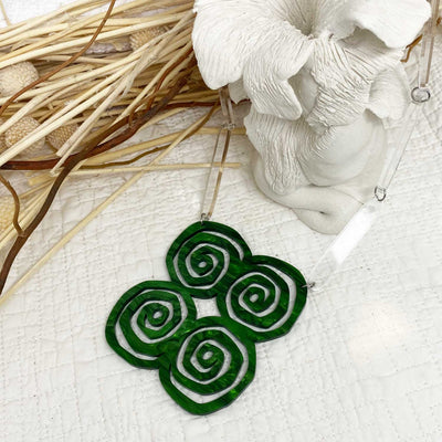 Spirals Neckpiece Small- emerald ripple