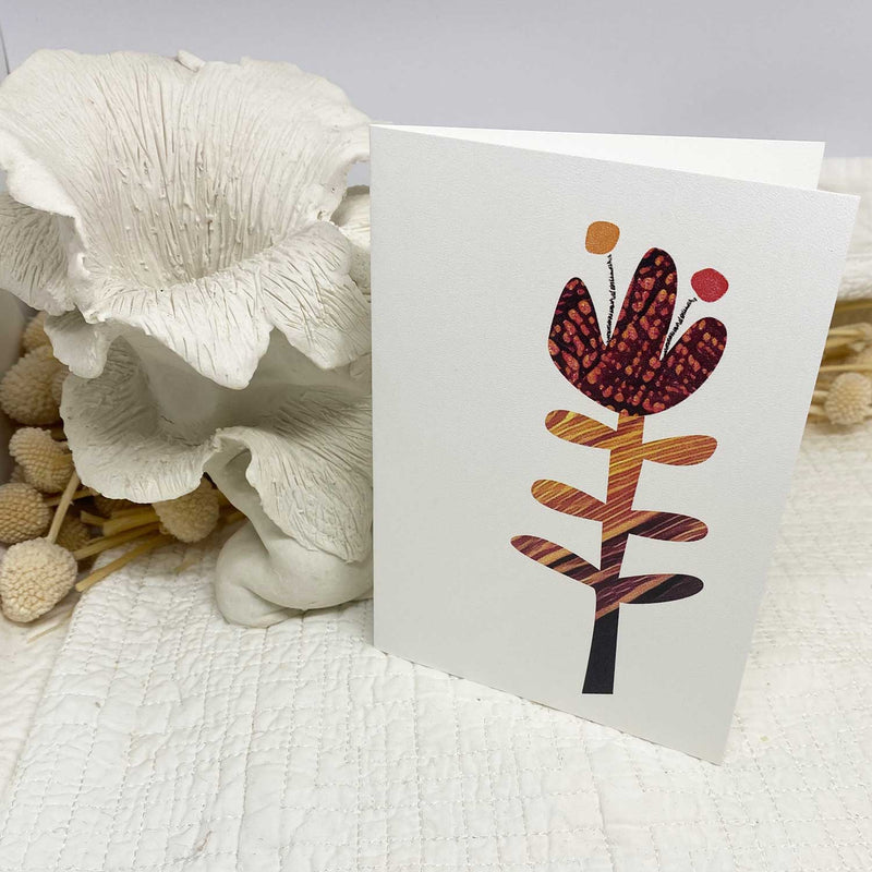 Gift Card - Single Orange and Black Flower
