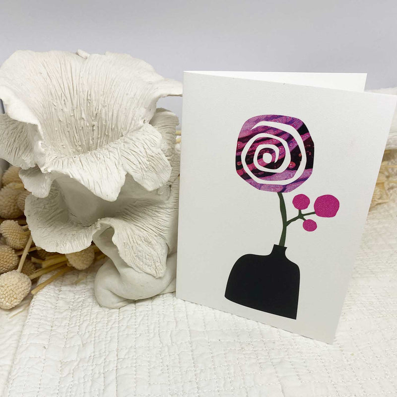 Gift Card - Spiral Pink Flower in Vase