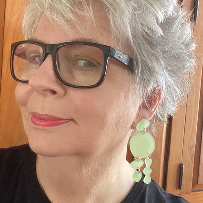 Bojangles earrings – Frosted Pale Green