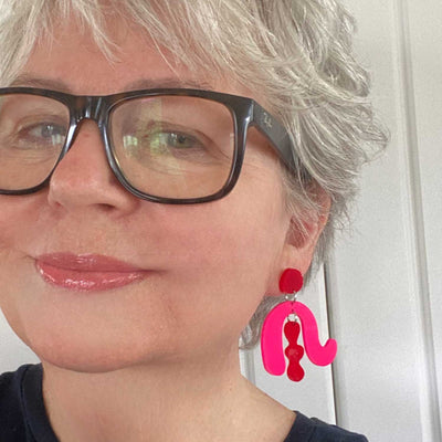 Judy Earrings – Hot Pink and Red