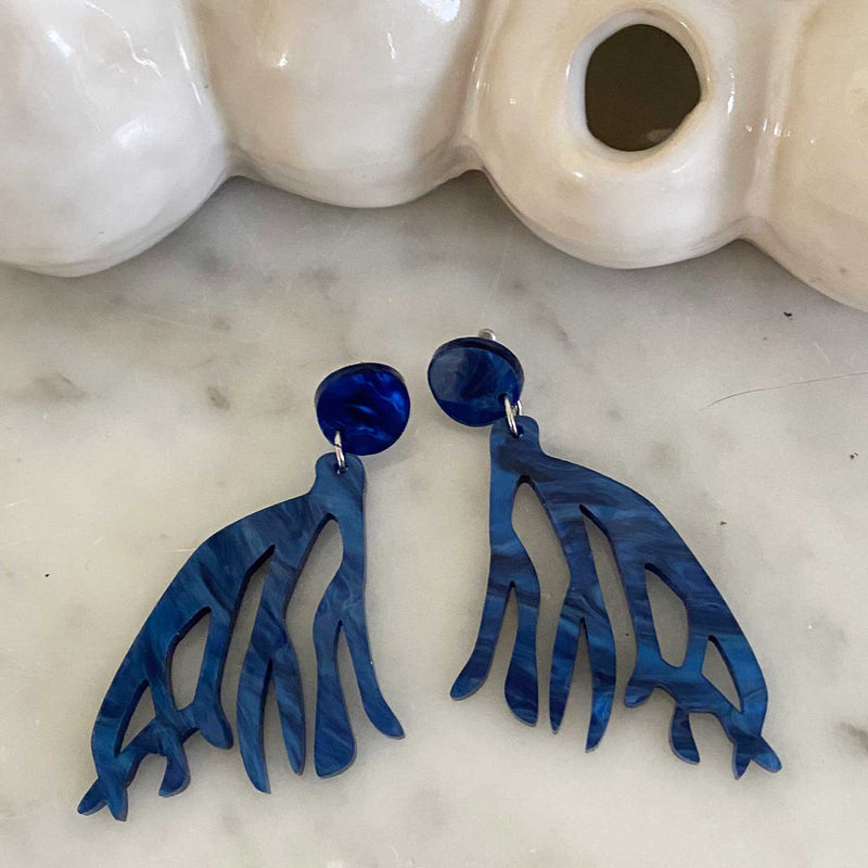 Roots Earrings –  Sapphire Ripple small size