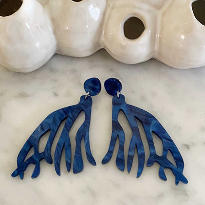 Roots Earrings – Sapphire Ripple large size