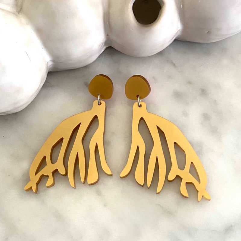 Roots Earrings – Gold small size