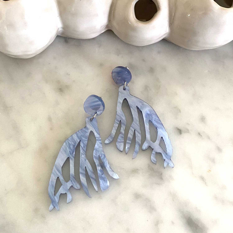Roots Earrings – Perriwinkle Ripple small size