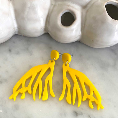 Roots Earrings – Yellow small size