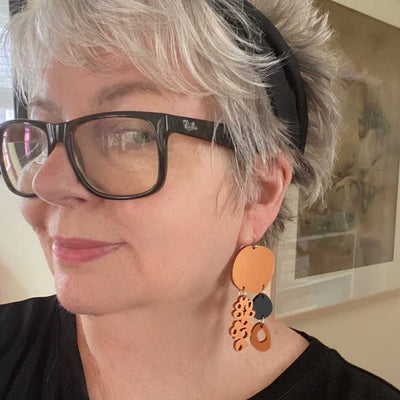 Bojangles Earrings – Copper and Black